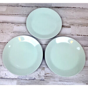 IKEA STROSA Light Seafoam Green MCM Dessert Plates Set of 3 7.5” Stoneware EUC